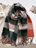 Plaid Fringe Scarf