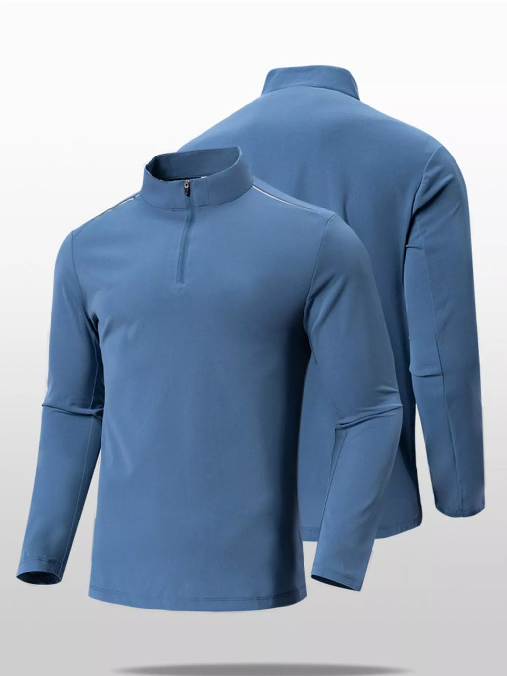 Men's Plus Size Long Sleeve Quarter Zip T-Shirt