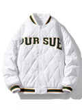 Men's Plus Size Quilted Padded Snap Down Jacket
