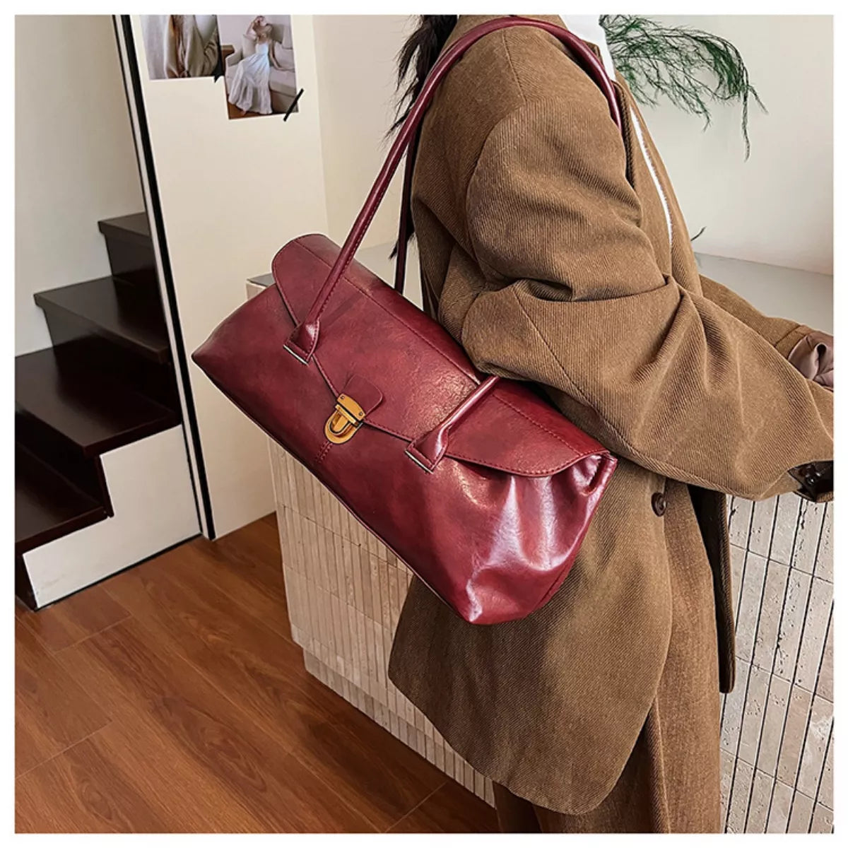 Vintage Style Leather Shoulder Bag