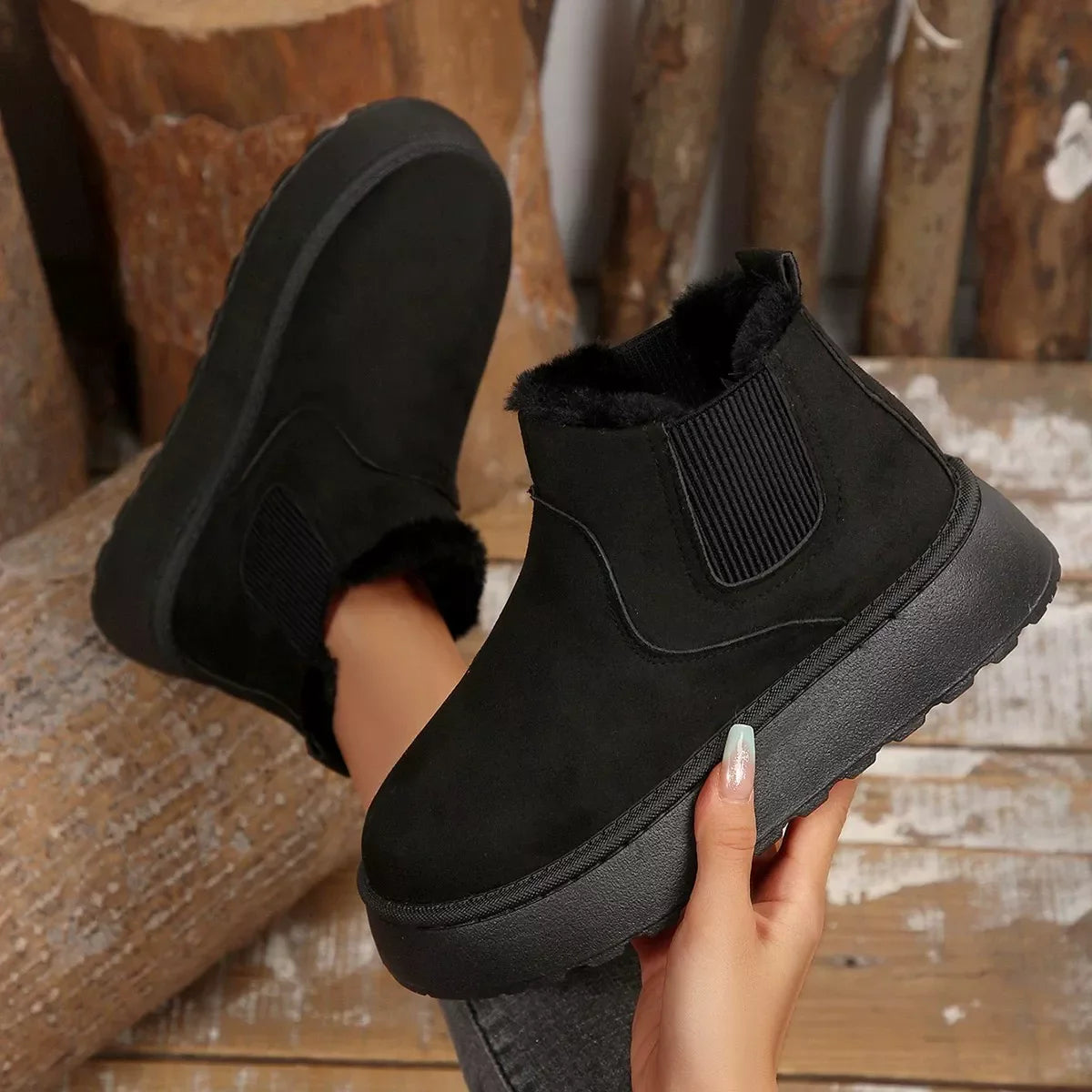Round Toe Platform Boots