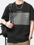 Men's Plus Size Color Block Casual T-Shirt