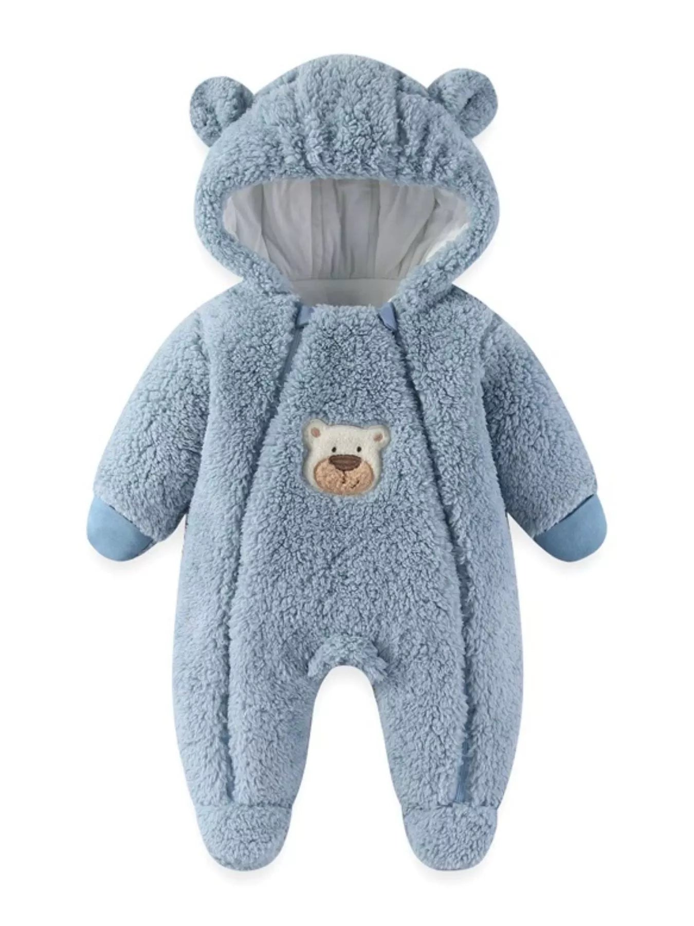 Cute Bunny Hooded Fleece One-Piece