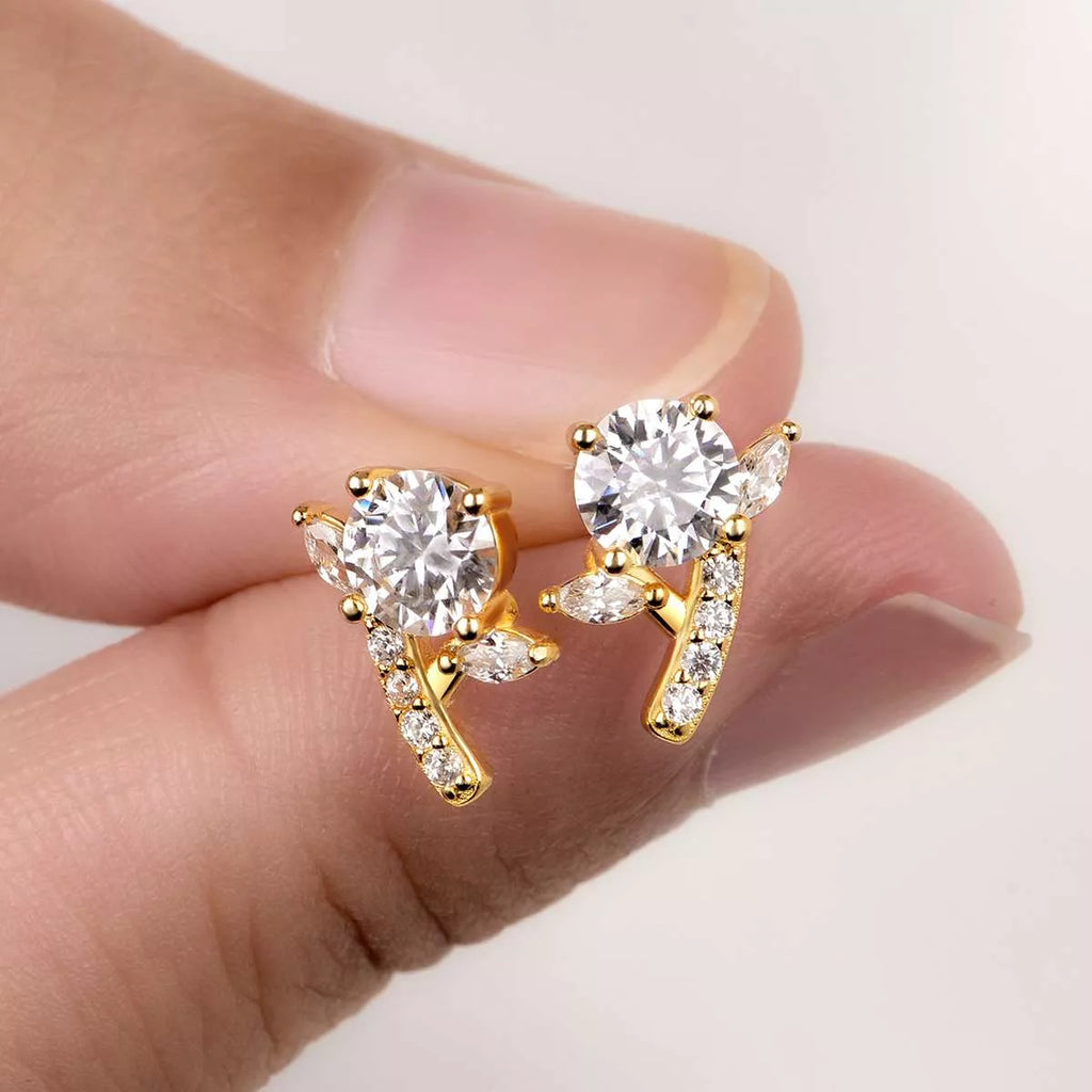 2 Carat Moissanite 925 Sterling Silver Stud Earrings