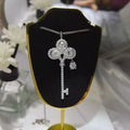 3.5 Carat Moissanite 925 Sterling Silver Key Necklace