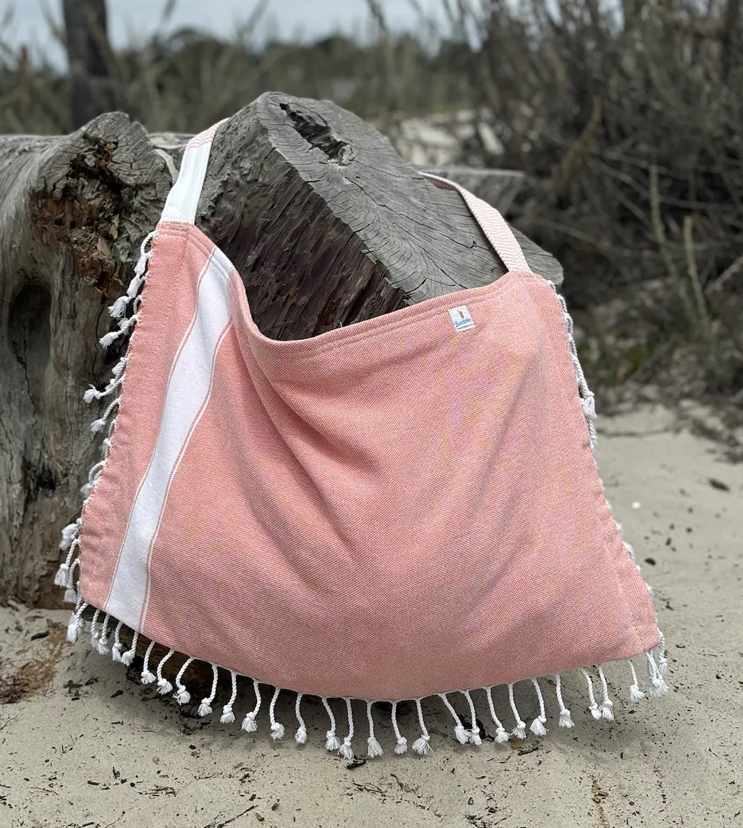 Solid 3‑in‑1 Turkish Cotton Beach Bag