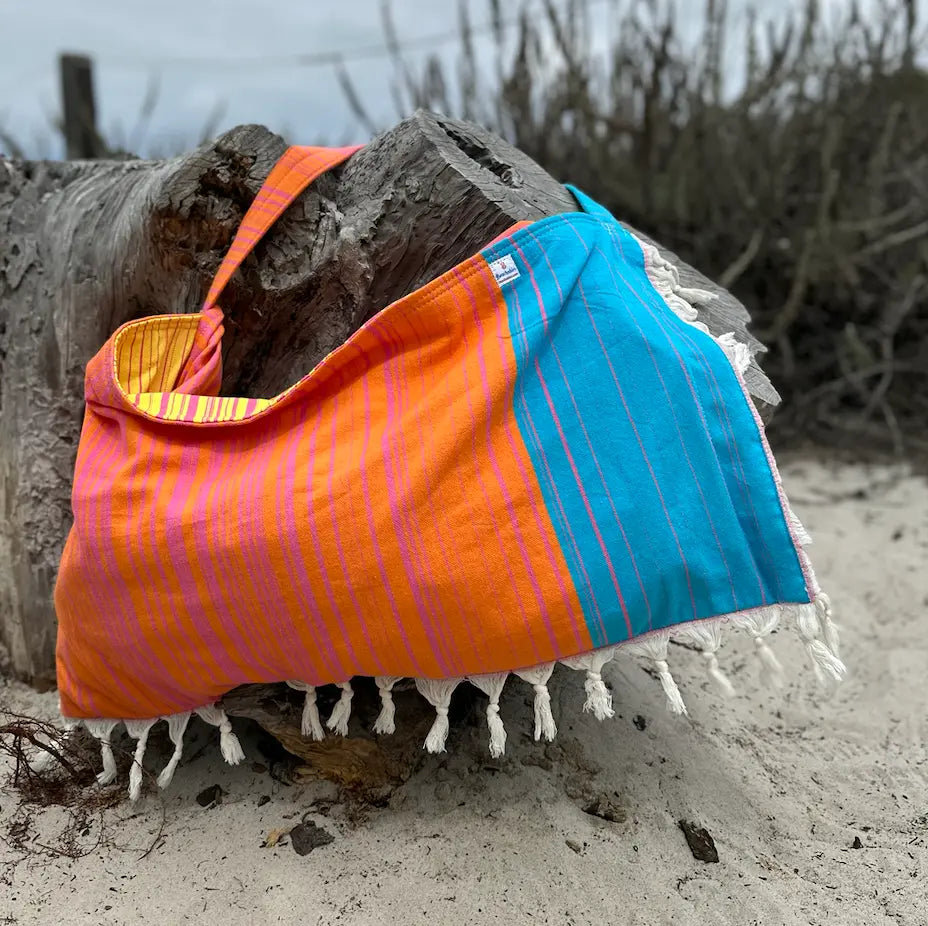 Striped 3 in 1 Turkish Cotton Beach Bag