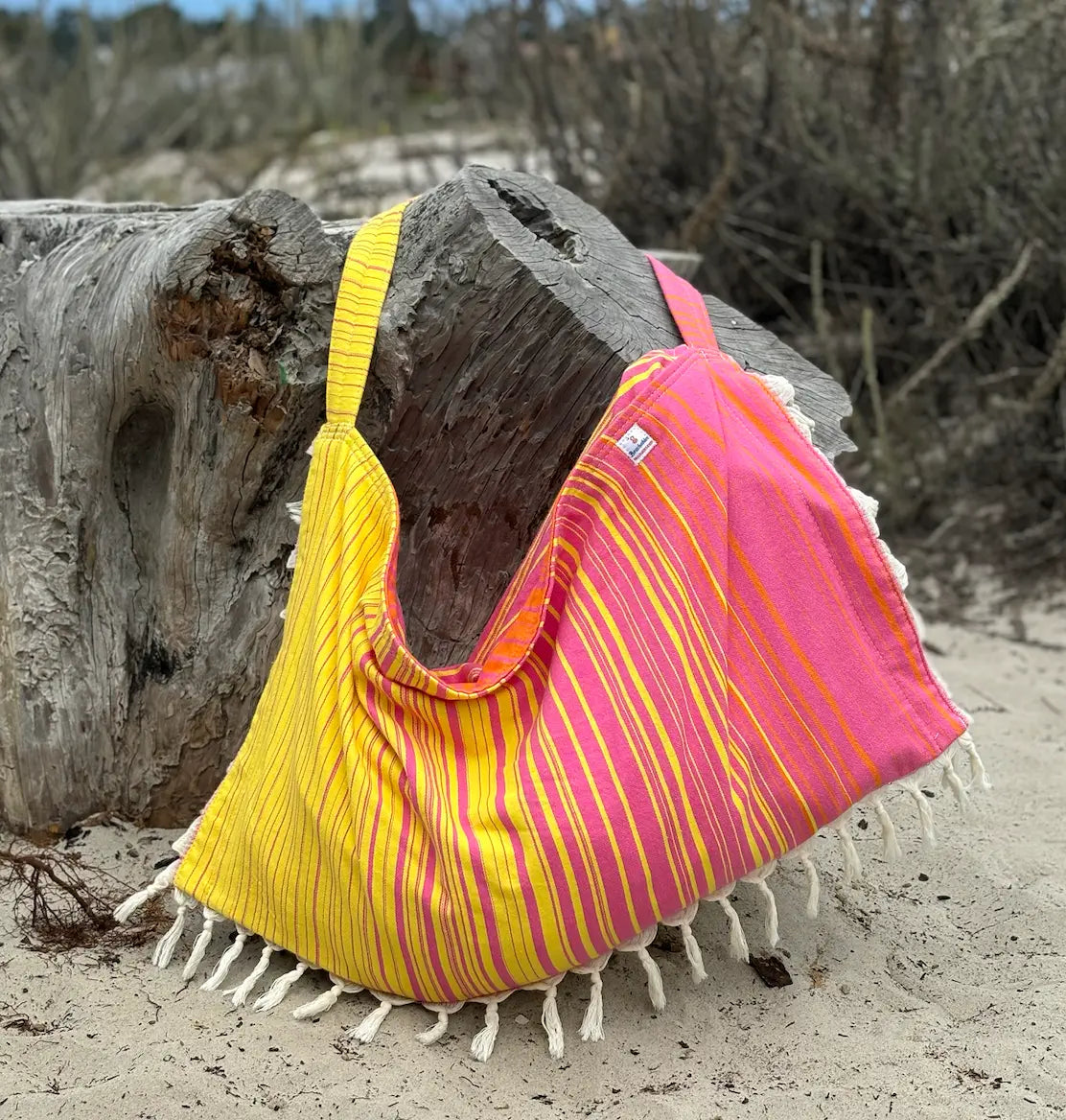Striped 3 in 1 Turkish Cotton Beach Bag
