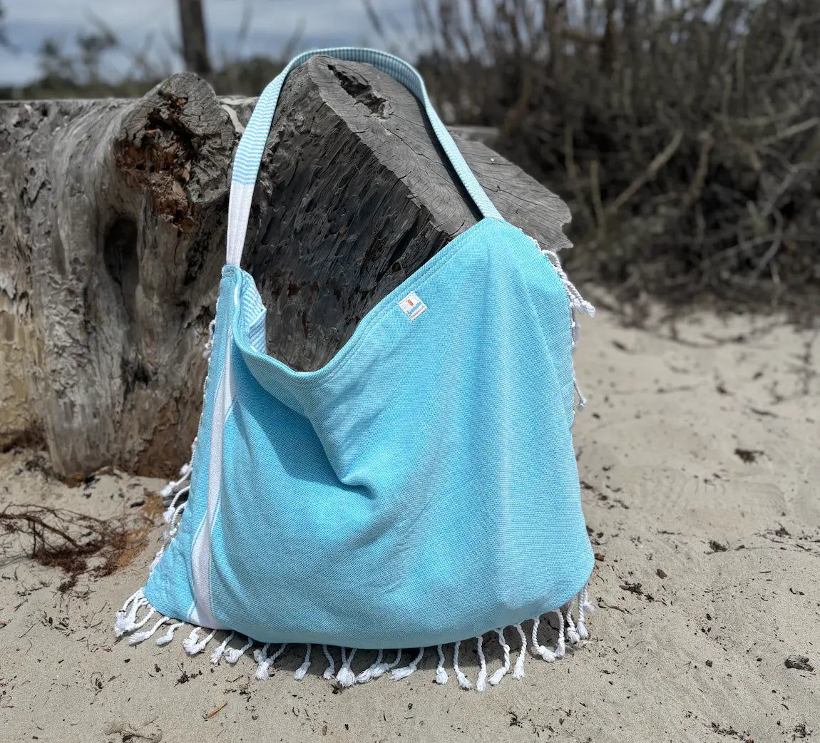 Solid 3‑in‑1 Turkish Cotton Beach Bag