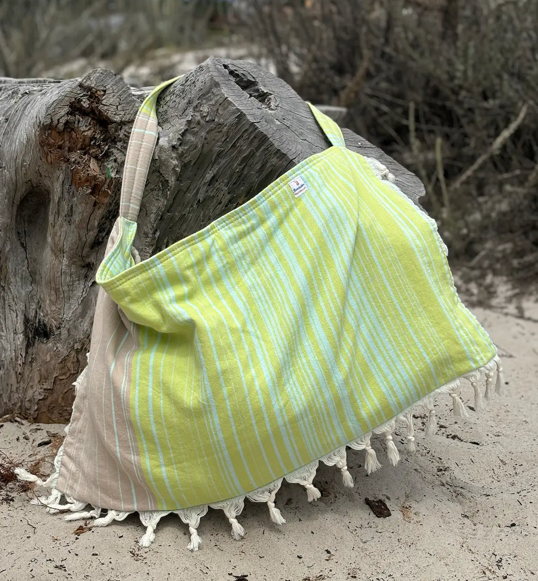 Striped 3 in 1 Turkish Cotton Beach Bag