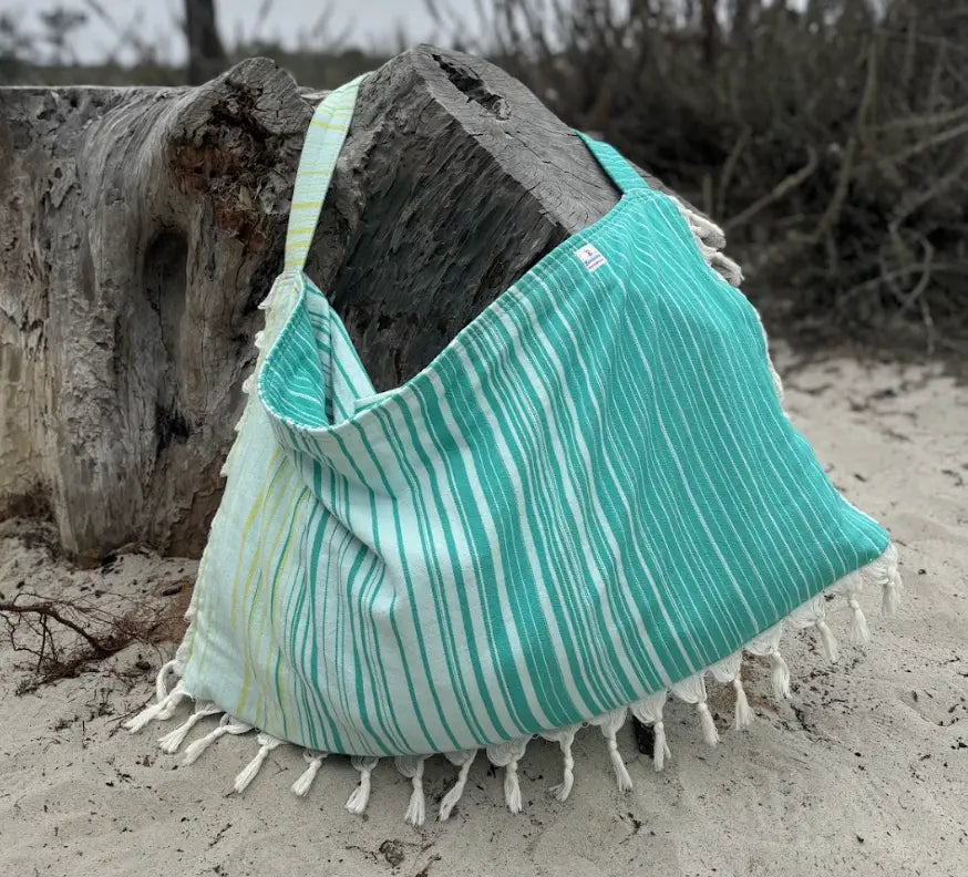 Striped 3 in 1 Turkish Cotton Beach Bag