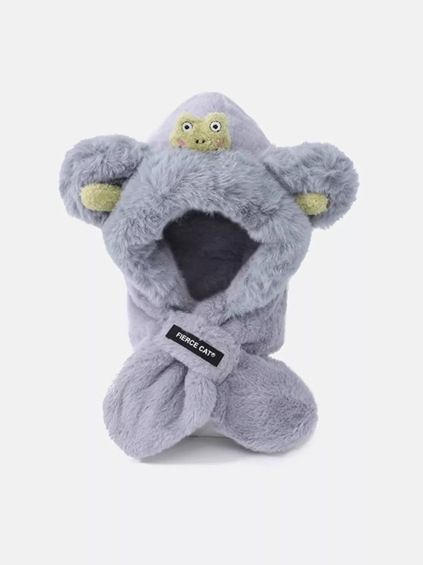Children's Frog Plush Scarf Hat
