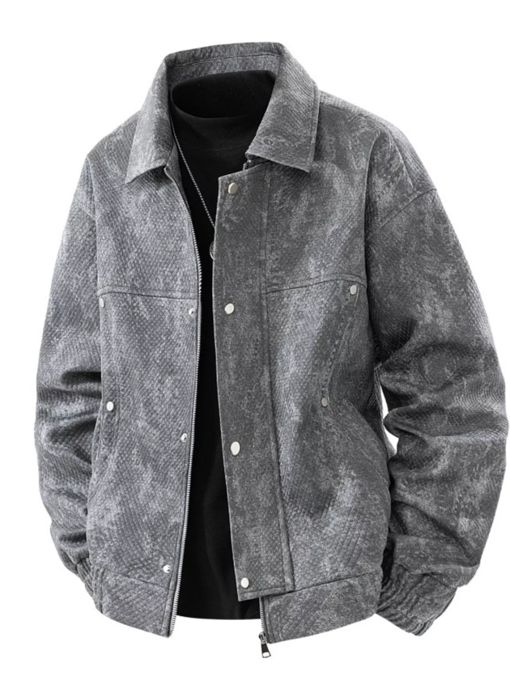 Men's Plus Size Casual Snap-Down Jacket