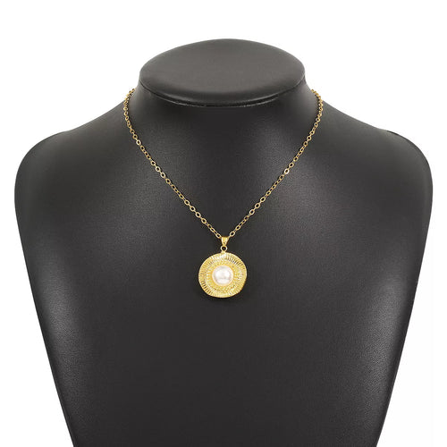 Alloy Pearl Pendant Necklace
