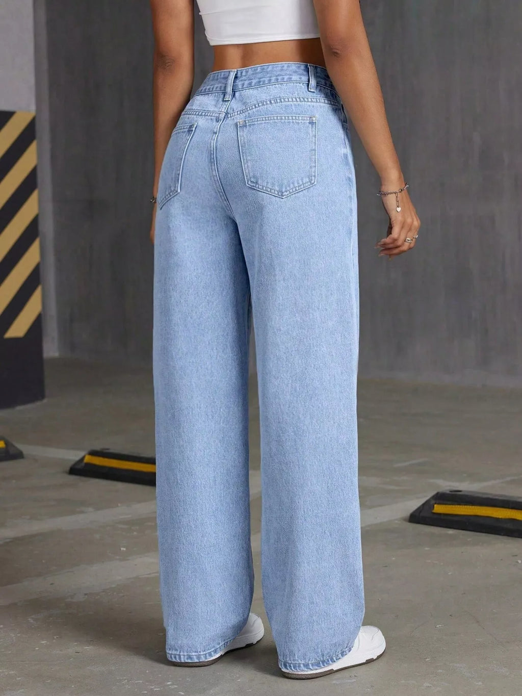 Butterfly Embellished Wide Leg Jeans
