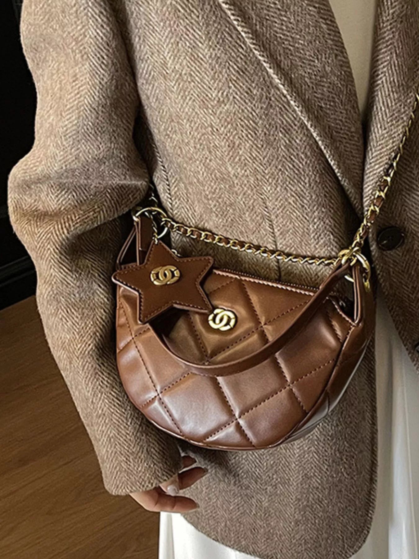 Quilted Chain Crossbody Bag