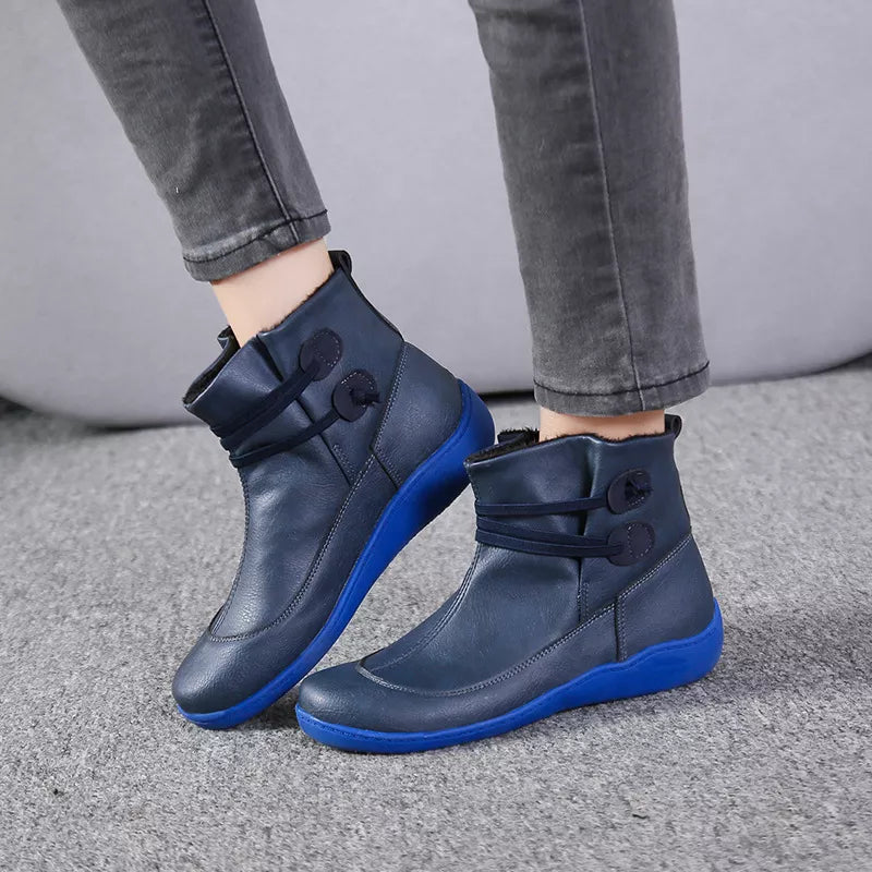 Button Detail Ankle Boots