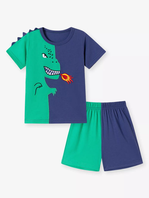 Children's Dinosaur Print Two-Tone Set