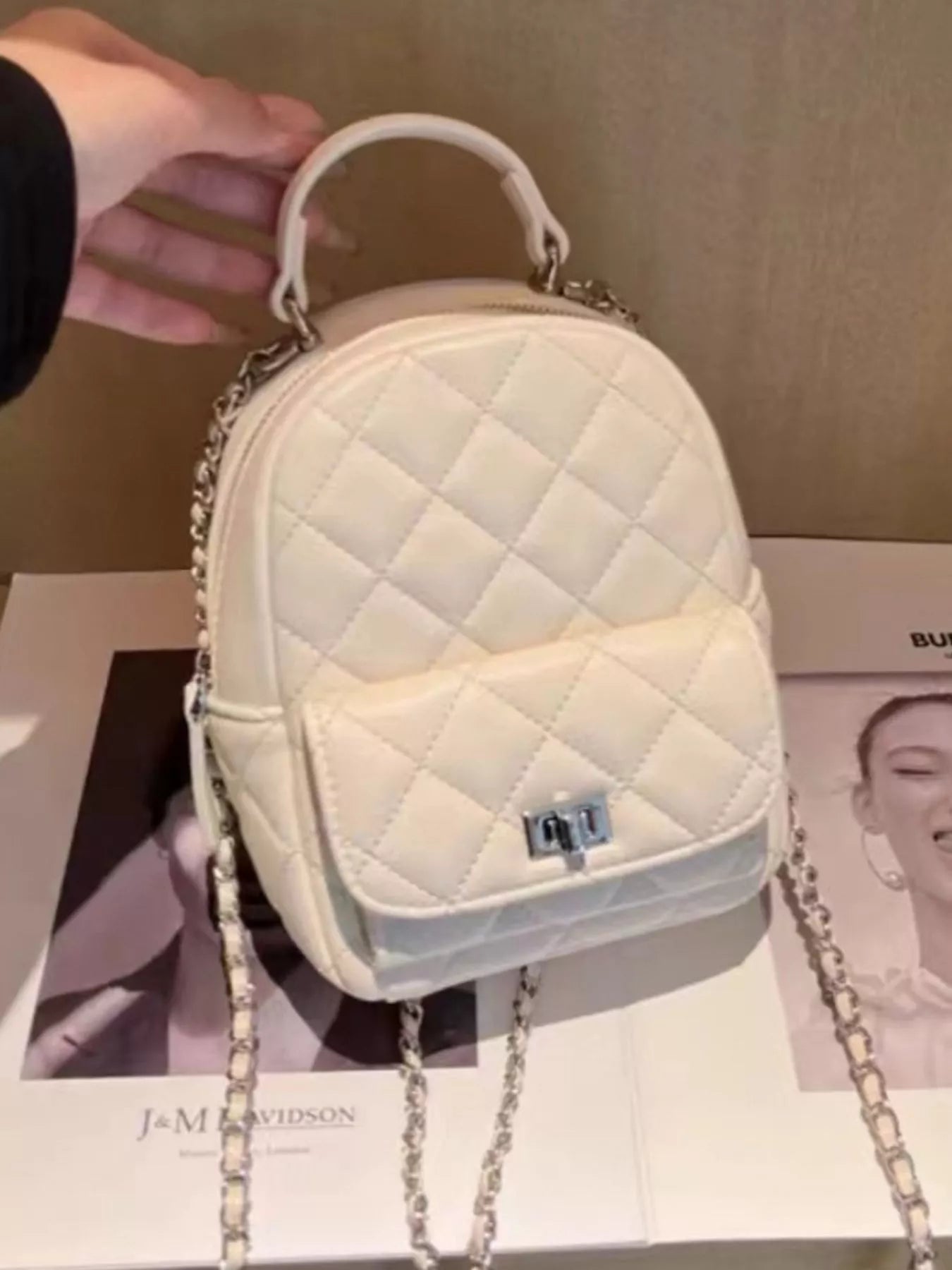 Quilted Mini Backpack Bag