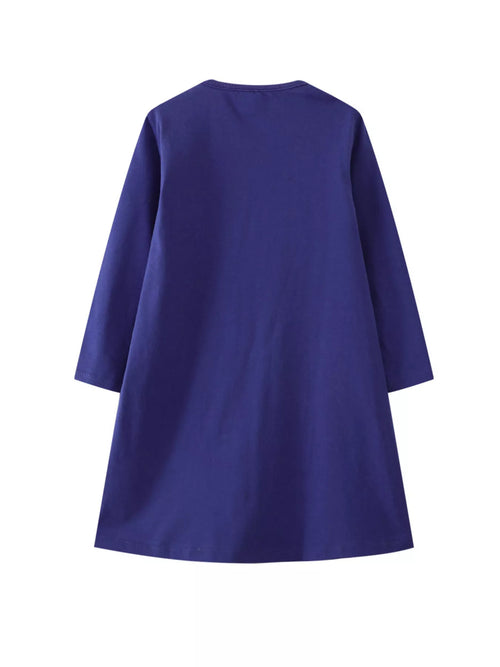 Children's Fairy Applique Long Sleeve Casual Dress