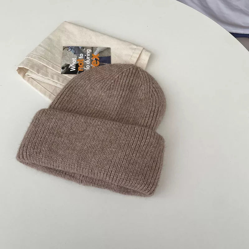 Warm Knitted Cuffed Beanie Hat