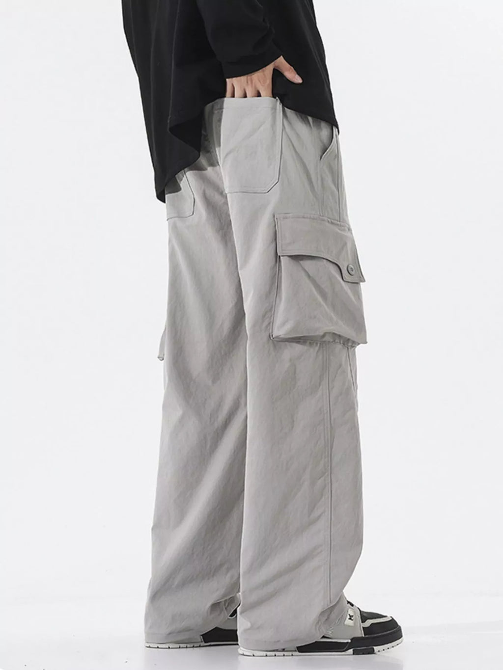 Men's Full Size Loose Fit Multi-Pocket Cargo Pants Plus Size