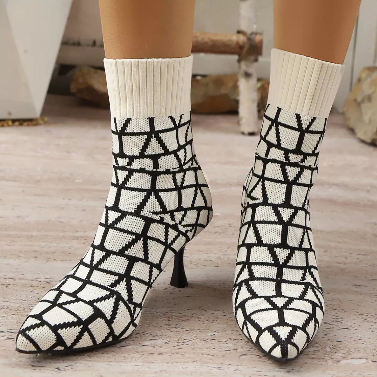 Point Toe Flared Heel Boots