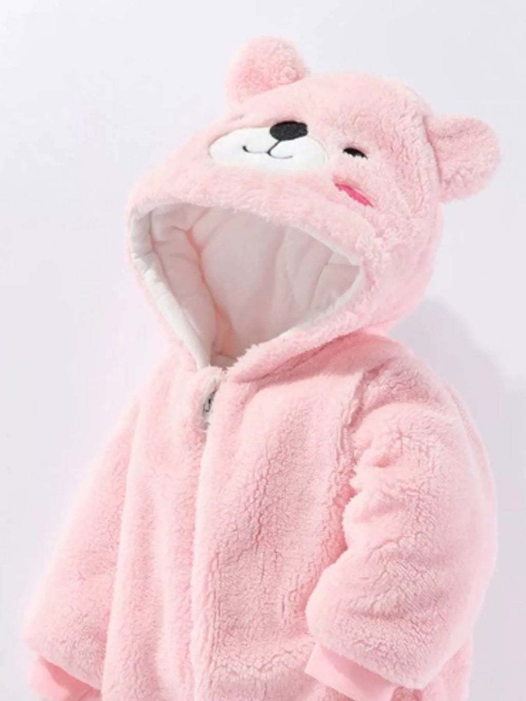 Children's Cozy Bear Hooded Fleece One-Piece