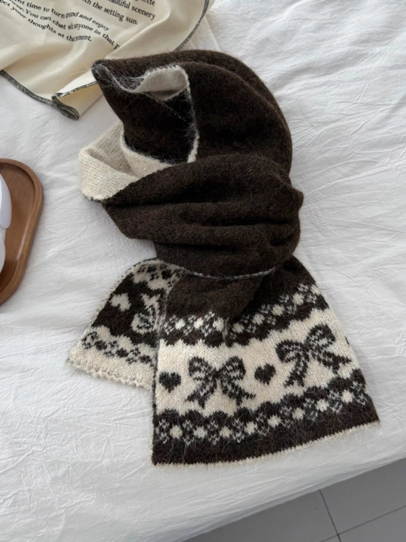 Warm Knitted Bowknot Scarf