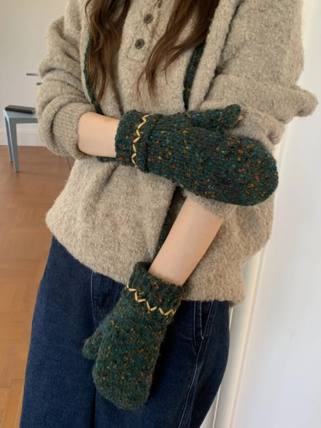 Textured Warm Mittens