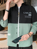 Children's Plus Size Two-Tone Casual Button-Down Shirt