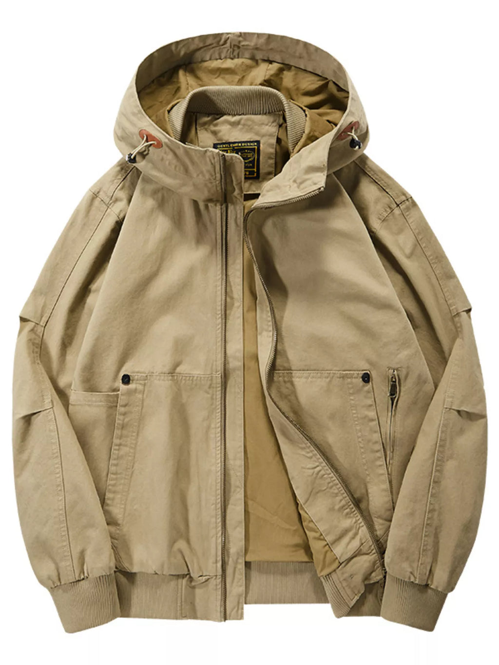 Men's Plus Size Zip Up Casual Hooded Jacket