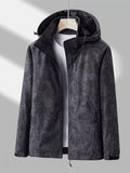 Men's Plus Size Zip Up Hooded Outdoor Jacket