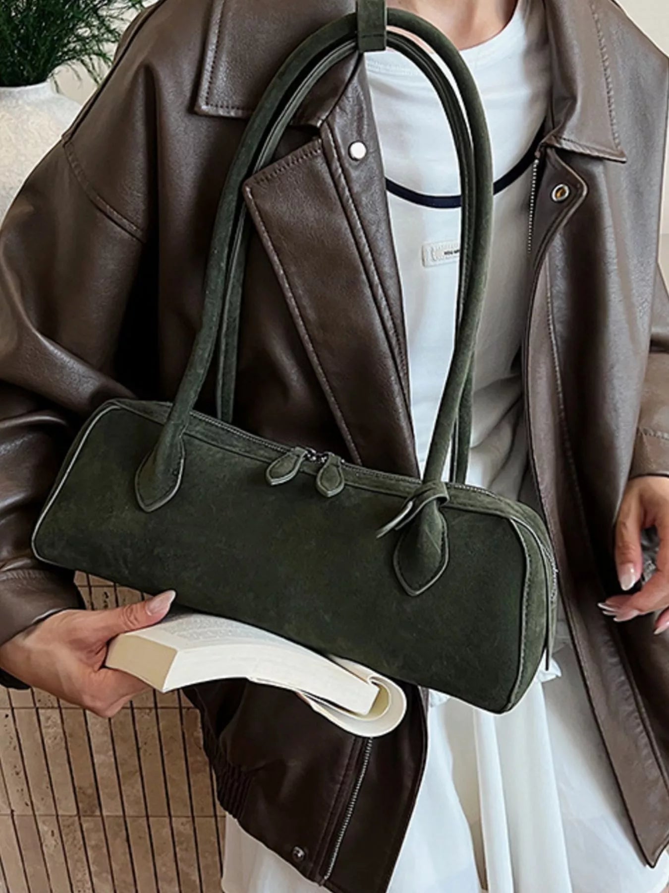 Solid Color Shoulder Bag