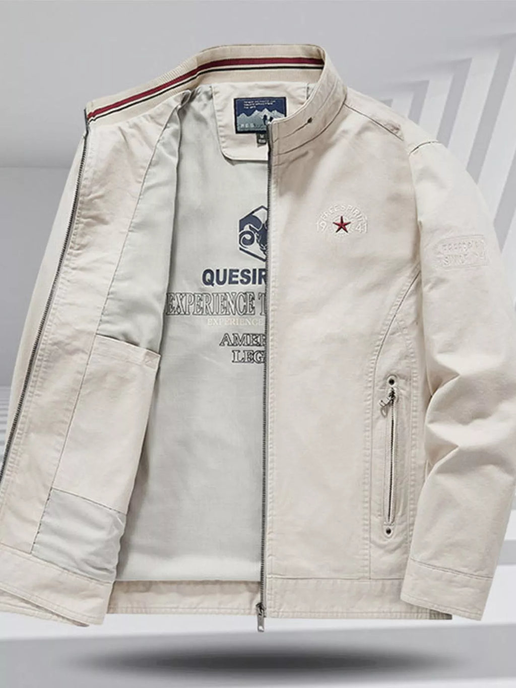 Men's Plus Size Casual Lightweight Zip Up Jacket