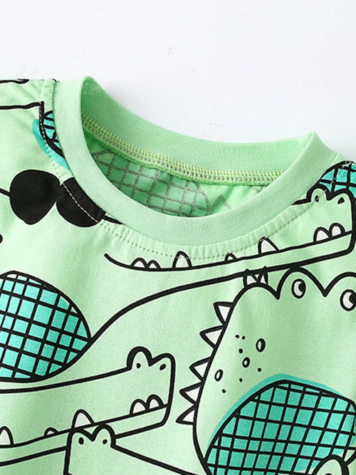 Children's Crocodile Print T-Shirt and Shorts Set