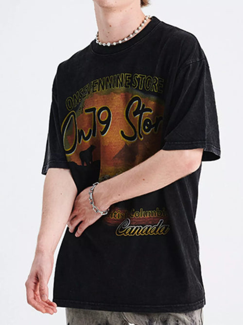 Children's Graphic Round Neck Oversized T-Shirt
