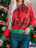 Merry & Bright Christmas Round Neck Sweater