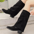 Point Toe Block Heels Boots
