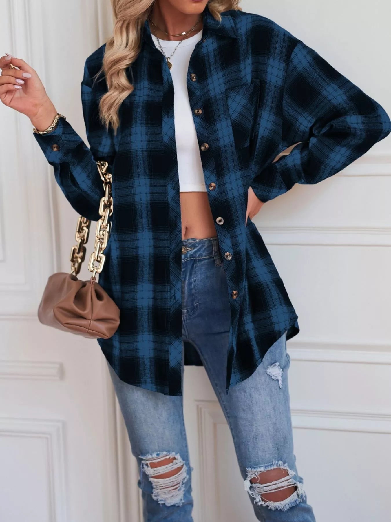 Casual Plaid Button Up Shirt