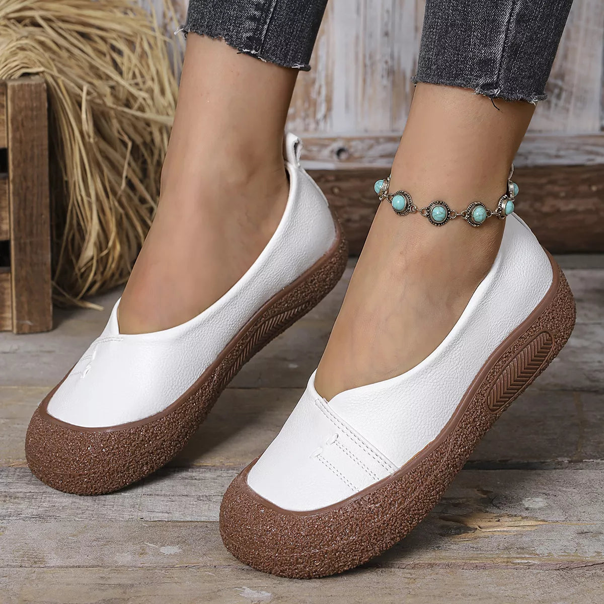 Round Toe Slip-Ons
