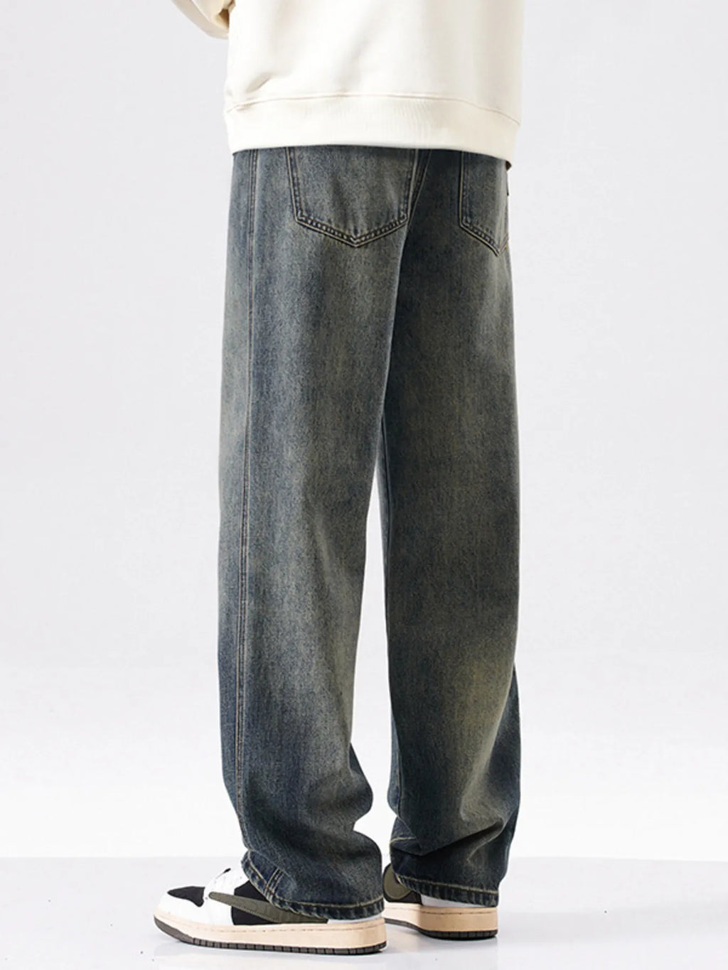 Men's Vintage Wash Wide Leg Jeans