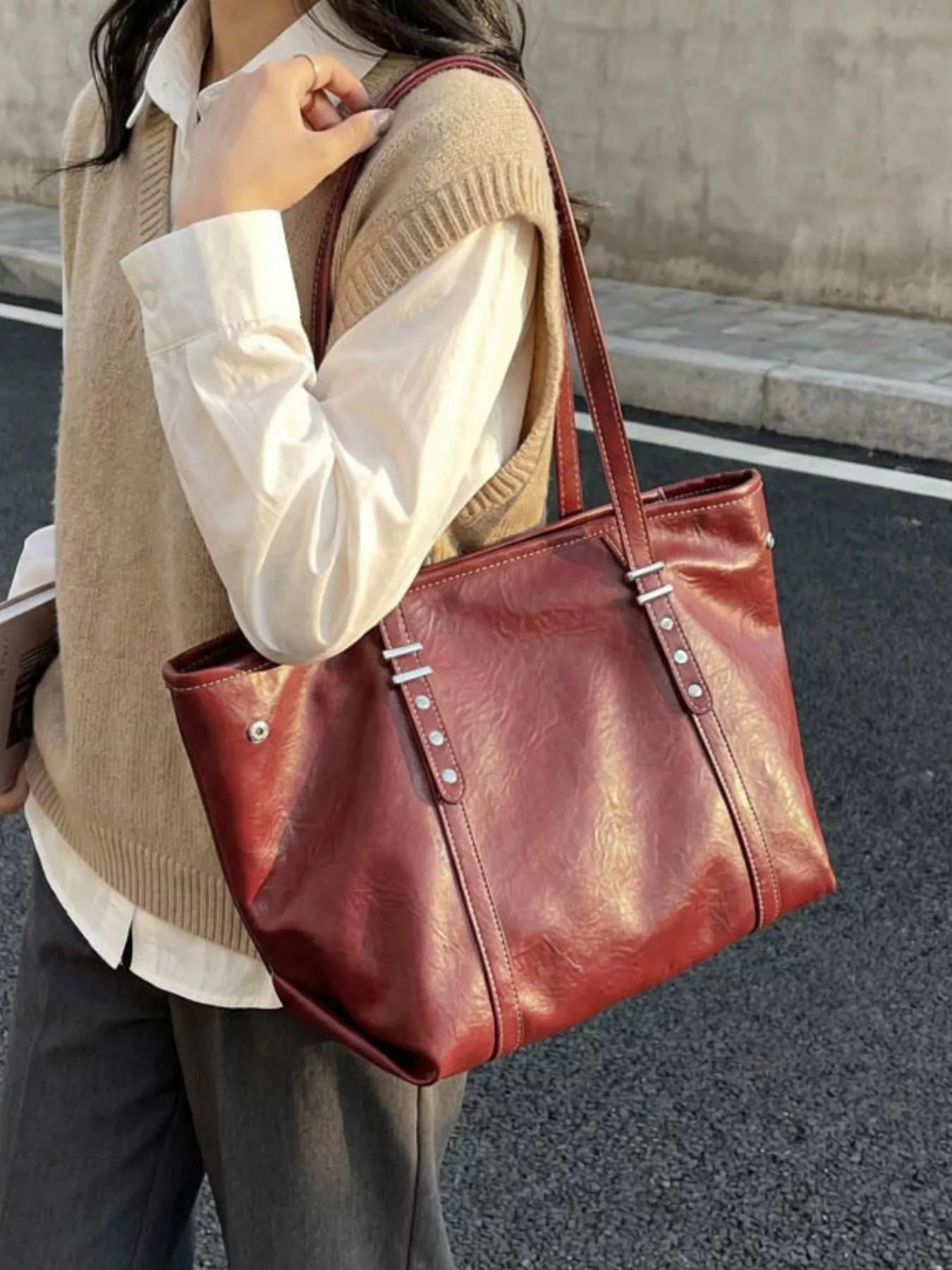Vintage Style Large Capacity Tote Bag