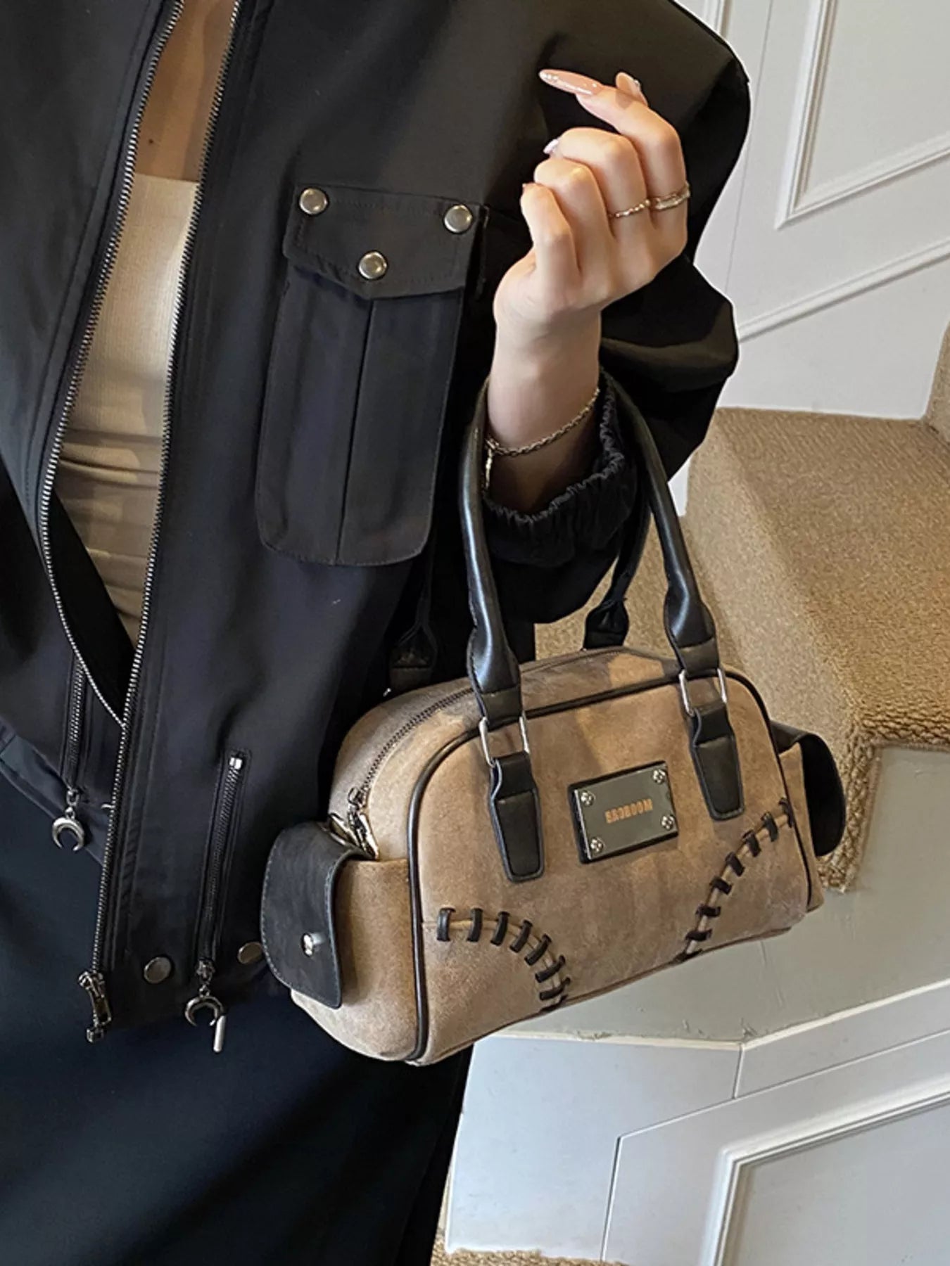 Vintage Top Handle Crossbody Bag