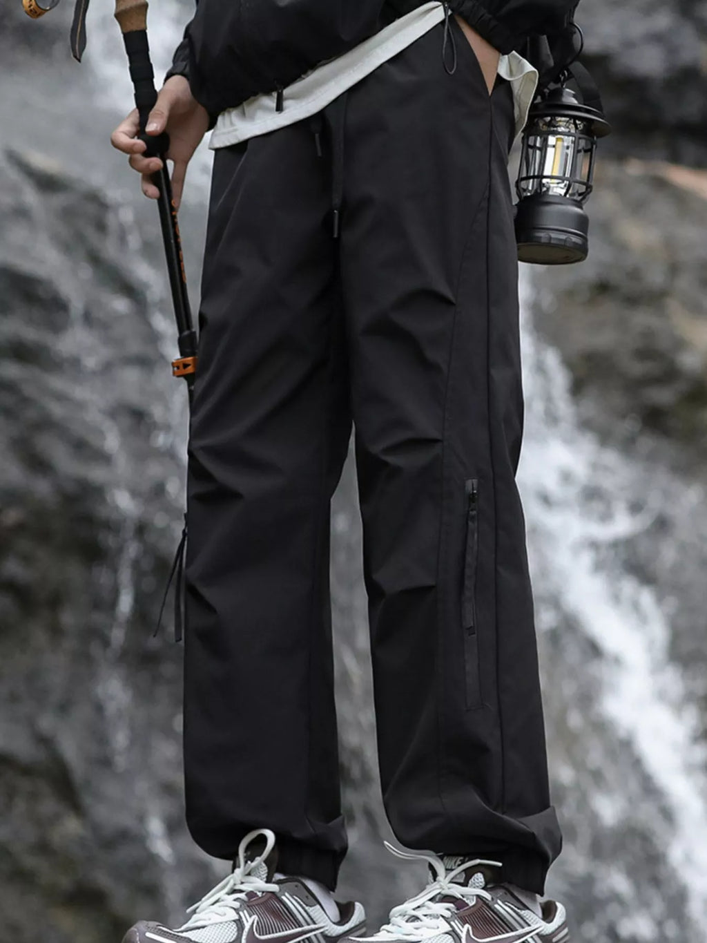 Men's Plus Size Cargo Pants with Zipper Pockets