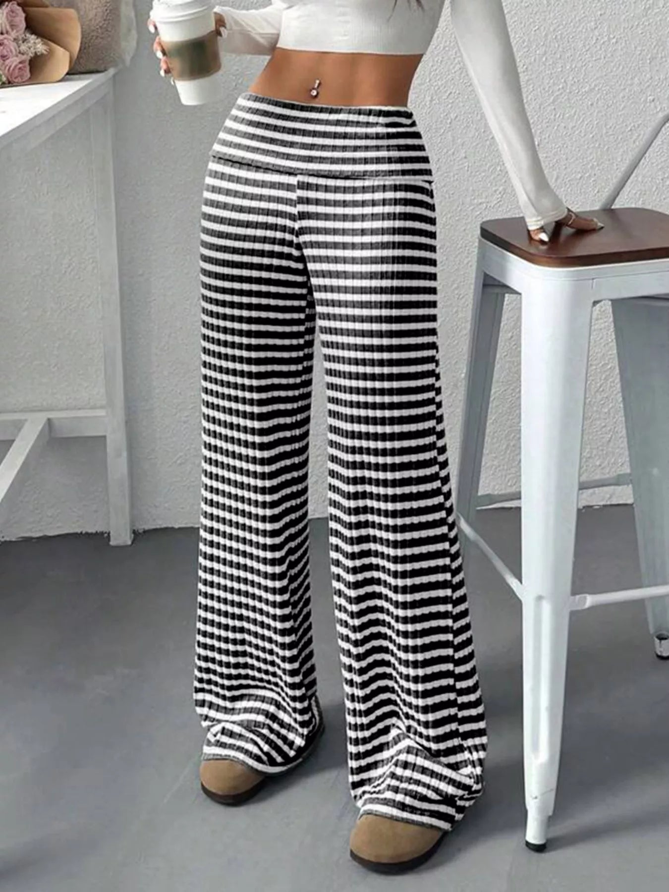 Striped Wide Leg Pants