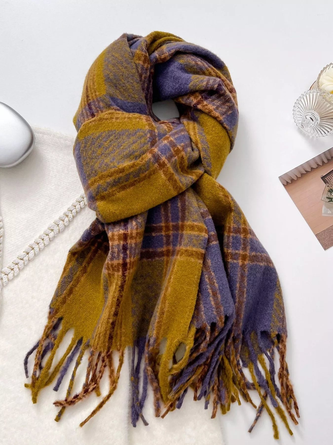 Warm Plaid Winter Scarf