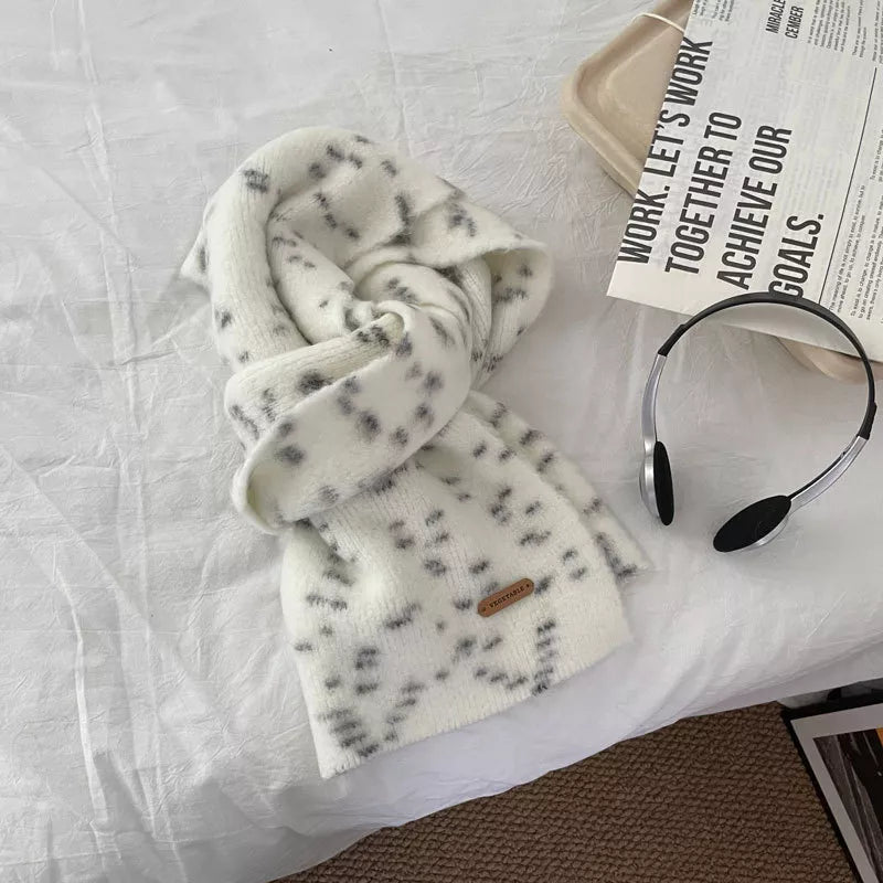 Soft Fuzzy Contrast Scarf