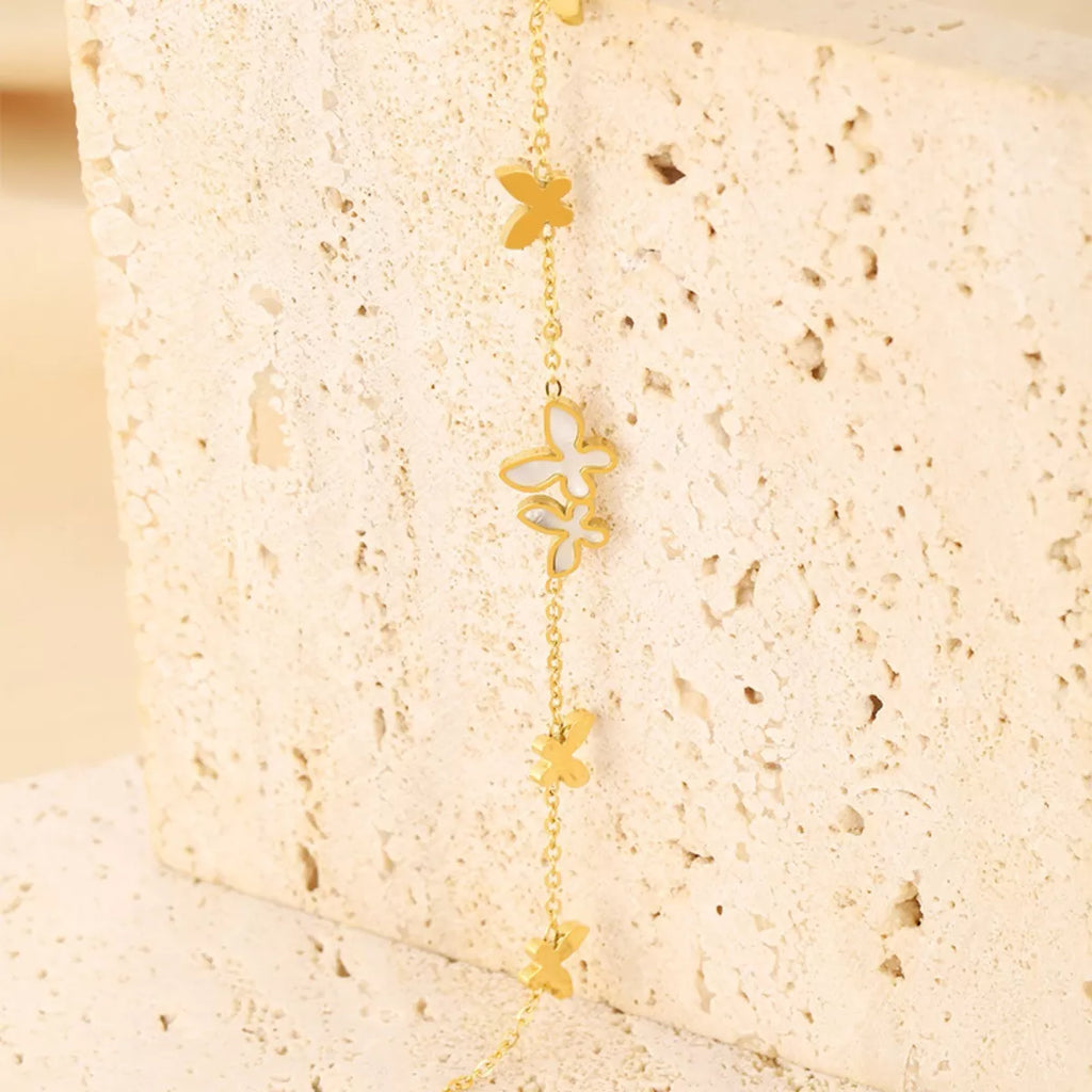 18K Gold-Plated Butterfly Charm Bracelet