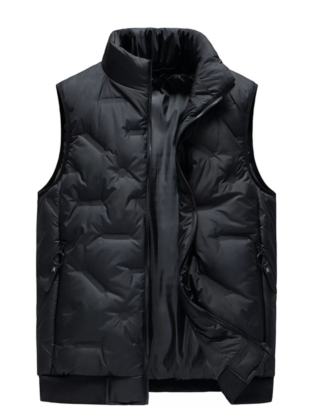 Men's Plus Size Zip Up Padded Quilted Vest